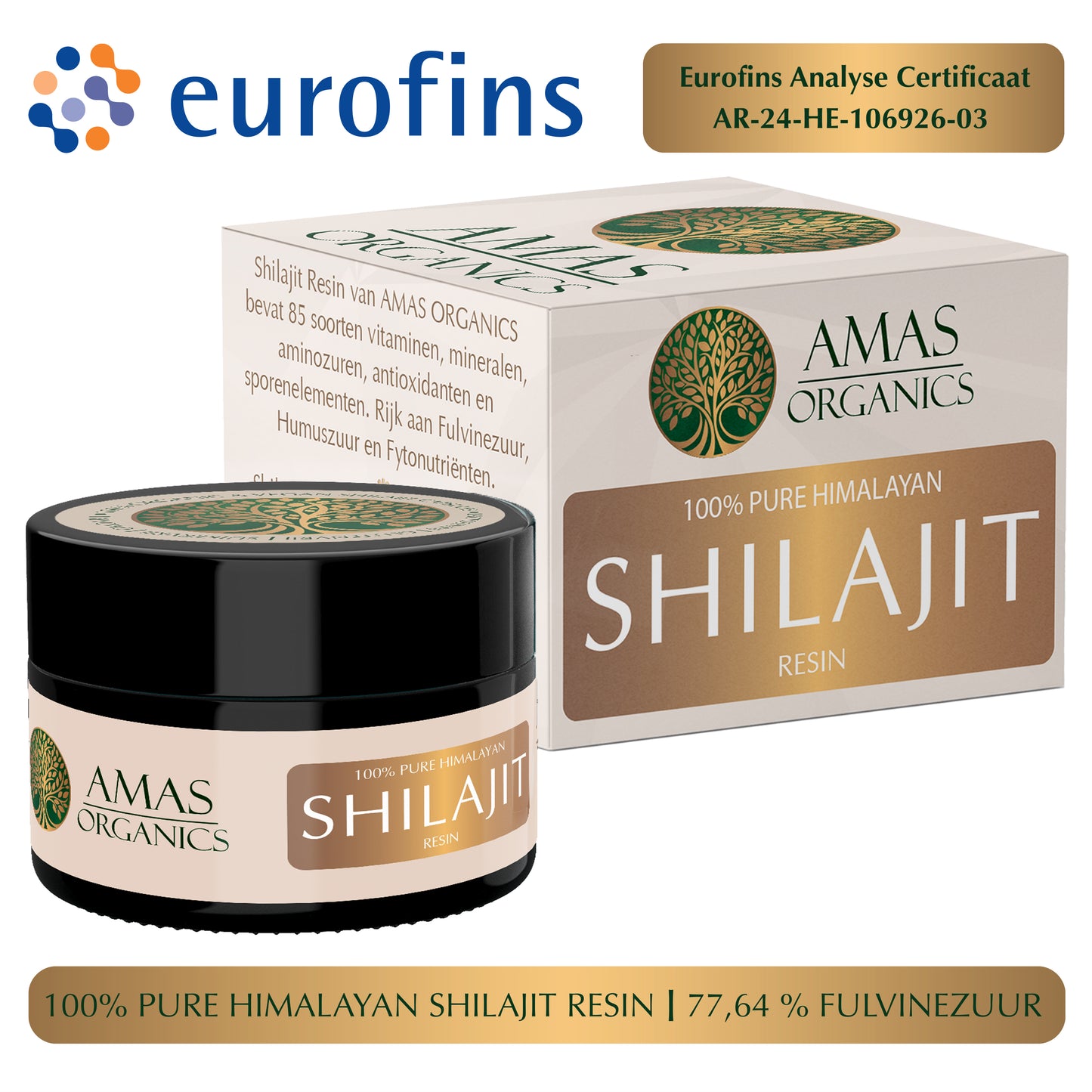 AMAS ORGANICS 100% PURE HIMALAYAN SHILAJIT RESIN