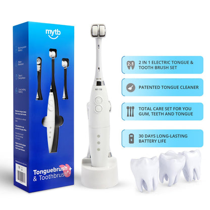 MY-TB ® Tongreiniger | Tongborstel | Tongschraper | Voorkomt slechte adem | Wit