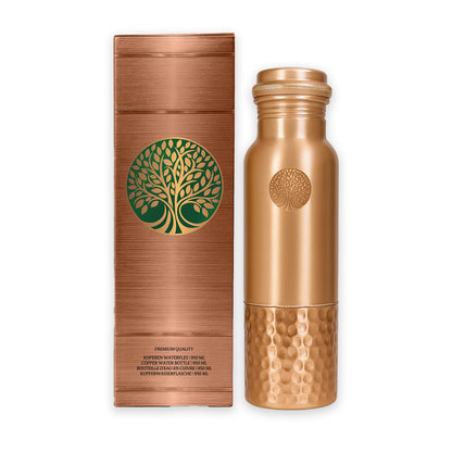 AMAS ORGANICS | 100% PUUR KOPEREN WATERFLES SEQUENCE | PREMIUM QUALITY | HANDGEMAAKT EN UNIEK | 950 ML | 350 G