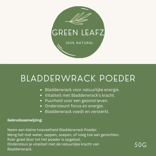 BLADDERWRACK POEDER | GREEN LEAFZ | 100 % ORGANIC AND VEGAN | GRATIS VERZENDING